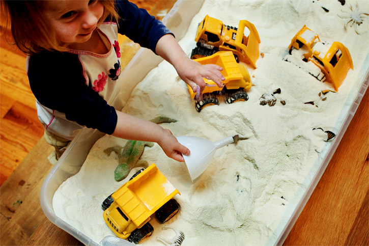 No Mess Indoor Sandbox For Toddlers! - Gluesticks Blog